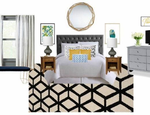 Basement Guestroom Makeover - Bedroom Moodboard - $100 Room Challenge - This is our Bliss - www.thisisourbliss.com