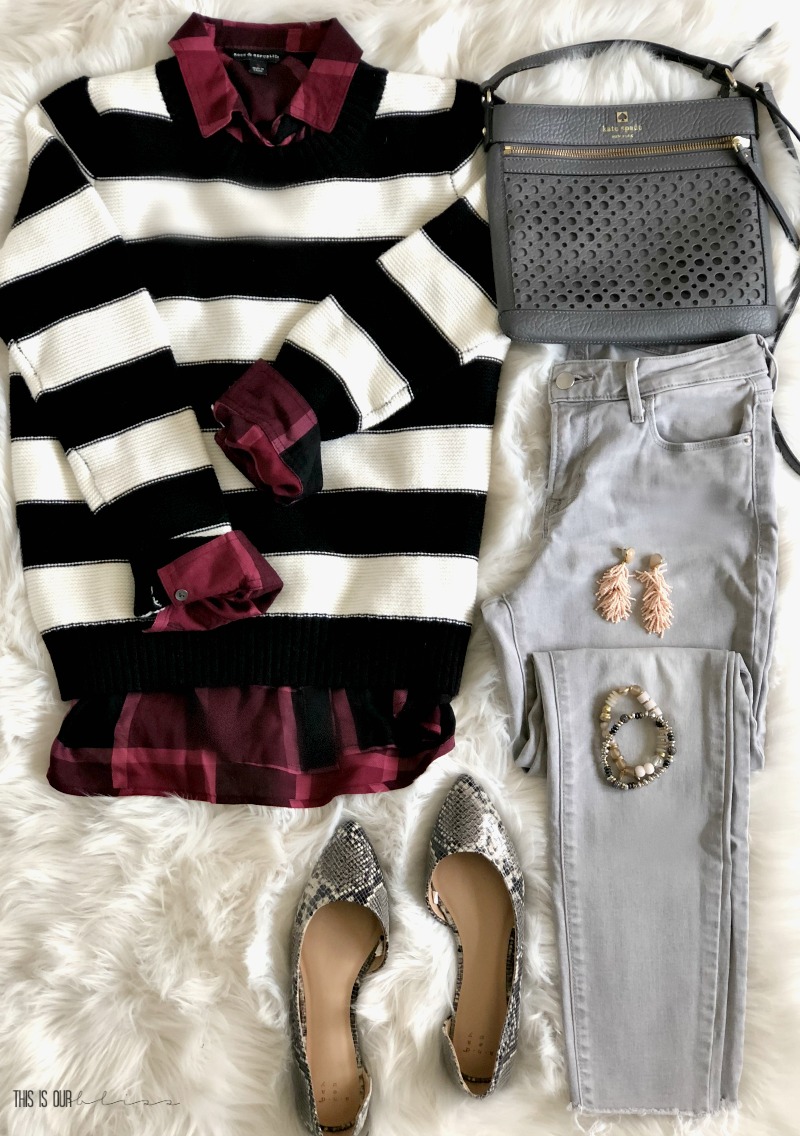 black and white striped dress outfit ideas