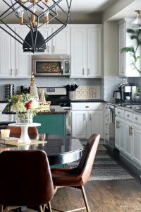 Christmas Kitchen Tour - Simple Christmas touches in the Kitchen - Green kitchen island - This is our Bliss