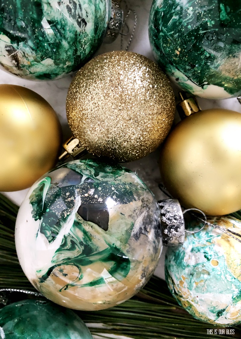 black and gold christmas ornaments