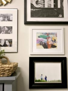 Inexpensive Eclectic TV Gallery Wall - Basement Guestroom Gallery wall - This is our Bliss