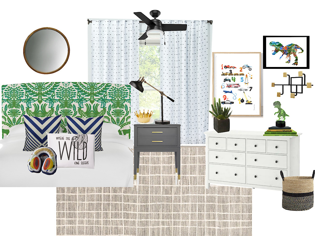 Playful and Pattern-Happy Big Boy Room Mood Board - This is our Bliss