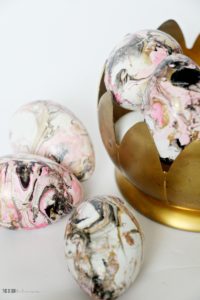 How to make marble Easter Egg - DIY marble Easter Eggs - black gold and pink Easter eggs - This is our Bliss