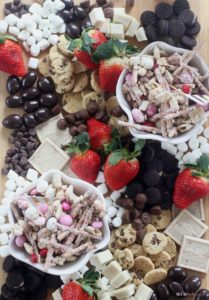 Sweets and strawberries board - Galentine's Day Wine Tasting treats - This is our Bliss