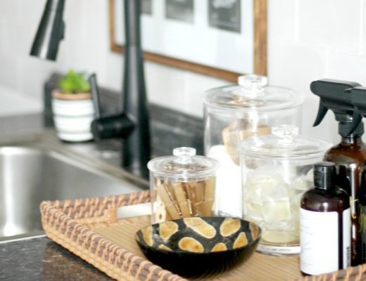 featured Organized and Chic, Small Laundry Room Update - organization ideas for your laundry room - corral everything on a tray on the counter - This is our Bliss