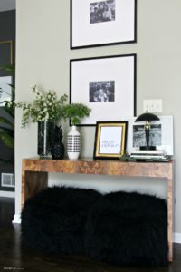 Simple Summer decorating ideas - console table styling - neutral glam Summer ideas for decorating - This is our Bliss