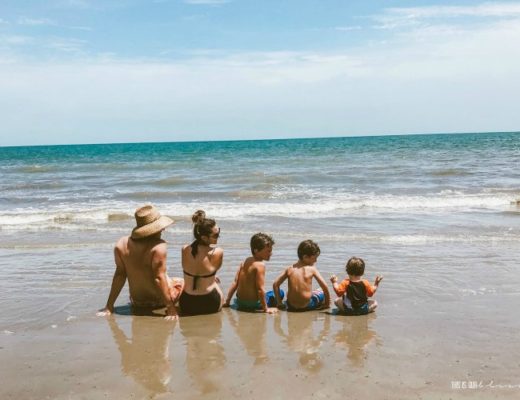 featured Family of 5 photo on the beach - Our Hilton Head Vacation Recap with This is our Bliss