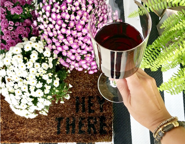 Weekend wine-down featured - Fall with mums and red wine - This is our Bliss