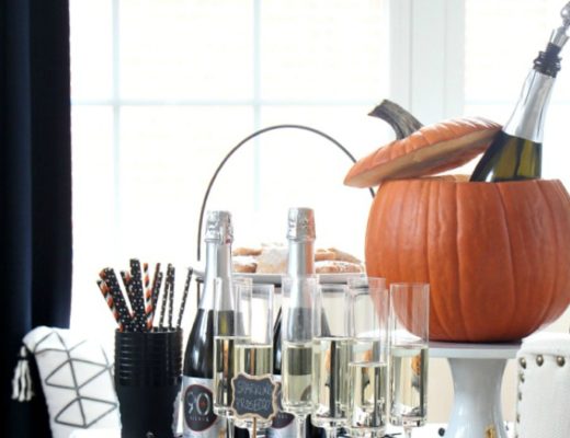 Darling Pumpkin Ice Bucket for your Halloween party -Halloween Tablescape Prosecco & Sweets - Girls' Night In - This is our Bliss