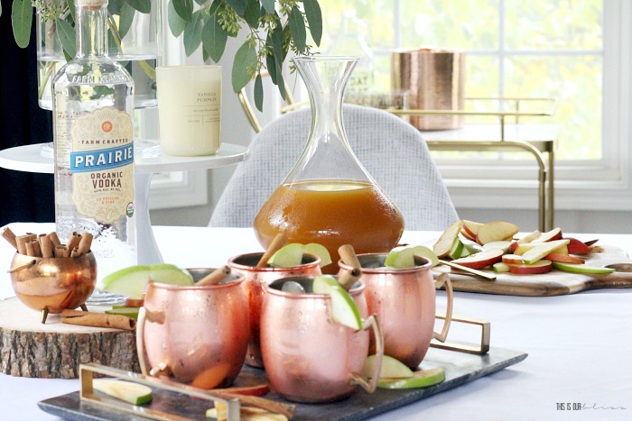 Apple Cider Fall cocktail - Moscow mules with Prairie Organic Vodka - This is our Bliss