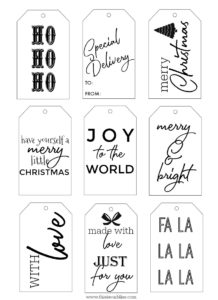 Free Printable Christmas Gift Tags BLACK - This is our Bliss