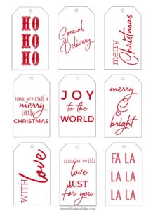 Free Printable Christmas Gift Tags RED - This is our Bliss