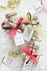 Handmade hostess gift in a Jar - Easy Christmas Treat Mix in a Jar for the Holidays - This is our Bliss