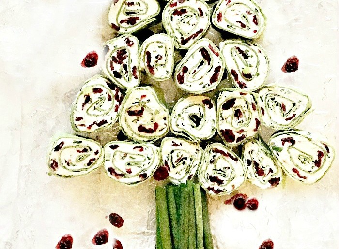 featured Festive Holiday Appetizer - Easy Christmas Pinwheels with Cream cheese cranberry and onion - This is our Bliss