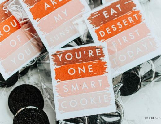 lunchbox love notes for your little loves - Free lunch notecards to download and print for free - send a note with an OREO cookie treat in lunchbox - This is our Bliss