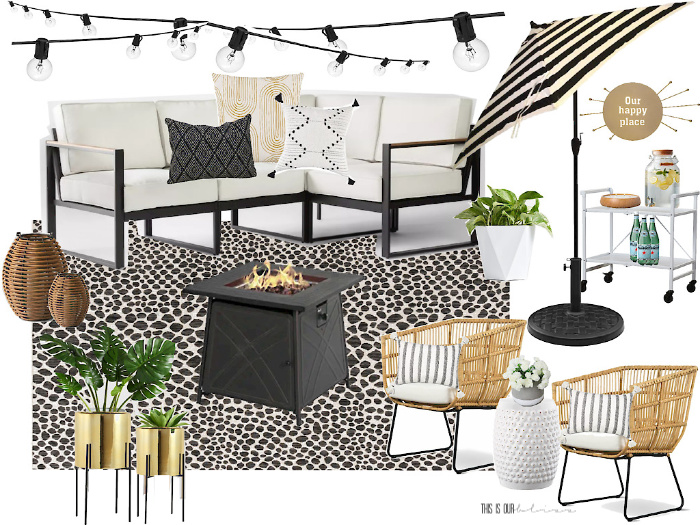 Cozy & Neutral Back Deck Mood Board and Plans