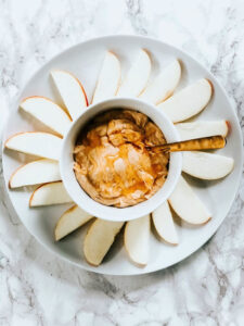 Healthy Peanut Butter Yogurt dip for apples - This is our Bliss