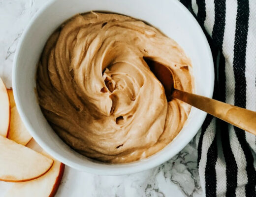 Mom approved snack idea - Peanut Butter Yogurt dip for apples and fruit - This is our Bliss copy