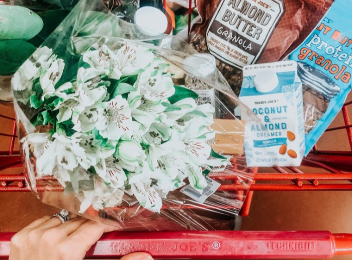 Here's the glittered mum's trader Joe's brought in When in