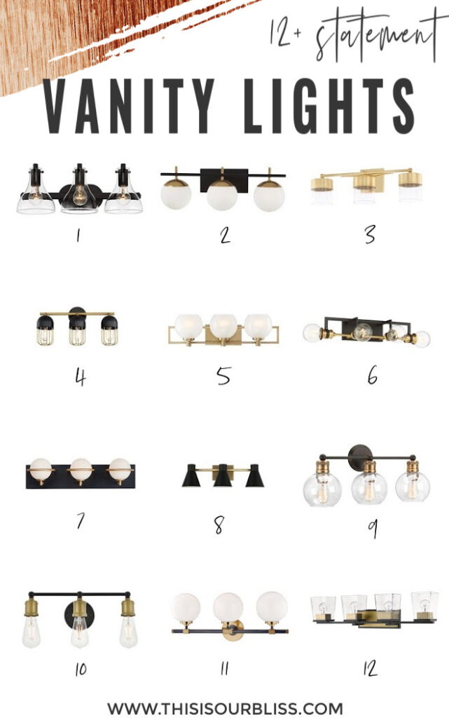 12+ Satement Vanity Light Options for Your Bathroom | This is our Bliss