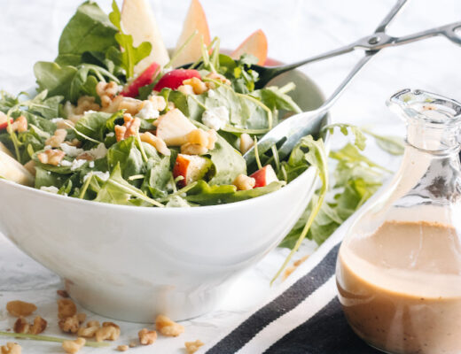 Apple Feta Walnut Salad with semi homemade dressing - The perfect Fall Salad - Holiday salad idea - This is our Bliss copy
