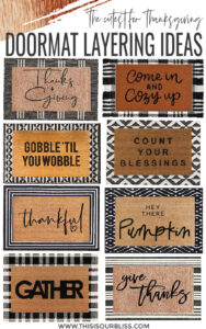 Layered Door Mat Ideas for Your Front Porch - Front Porch Rug Layering Inspiration for Thanksgiving - Thanksgiving welcome mat ideas - This is our Bliss copy