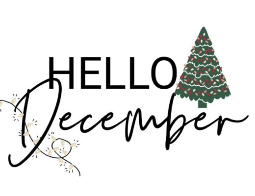 Hello December Free Printable art with Christmas tree - This is our Bliss copy