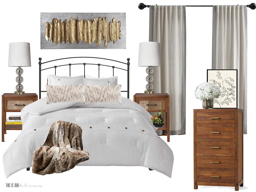 Cozy, Elegant bedrom with warm neutrals - Bedroom Design - Mood Board Monday - This is our Bliss