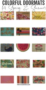 colorful doormats for your front porch - rug layering ideas - outdoor rug inspiration - doormat layering ideas for your porch or patio