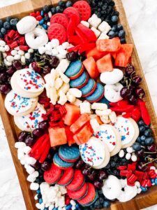 Red, White & Blue Snack Board - #patrioticharcuterieboard #4thofjulyappetizers #snackboard #redwhiteandblue - This is our Bliss copy