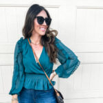 green ruffle blouse - holiday top idea - The Friday Five - This is our Bliss