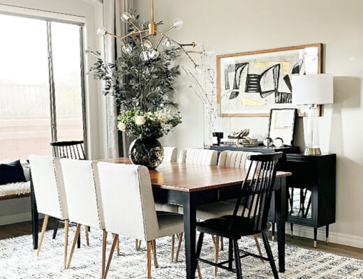 Relaxed Elegant Dining Room - AZ Dining Room Reveal - This is our Bliss #arizonadiningroom #neutraldiningroom #contemporarydesign #diningroominspo
