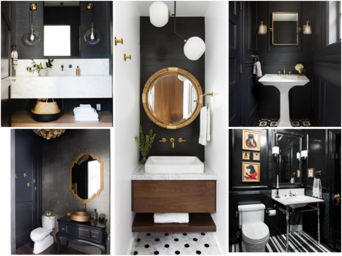 Inspiring Black Powder Rooms - This is our Bliss