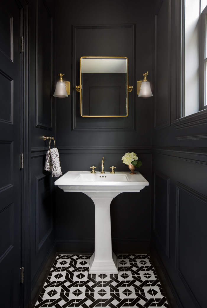 5 Black Powder Rooms I Can T Get Enough Of This Is Our Bliss   Black And White Powder Room This Is Our Bliss 