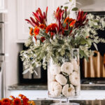 simple and elegant floral centerpiece for fall - This is our Bliss #fallcenterpiece #pumpkincenterpiece #fallflowers