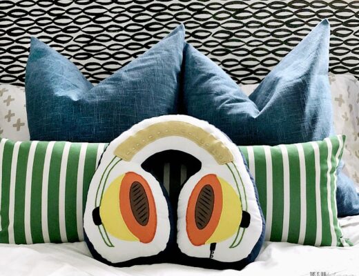 How to add personality to a kid's room - headphone pillow - adding personality to your boy's room - This is our Bliss