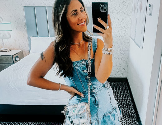 What I Wore to Garth Brooks - what to wear to Garth Brooks - This is our Bliss #countryconcertoutfit #denimdress #countryconcertstyle