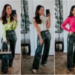 how to wear olive green faux leather pants - wide leg faux leather pants - This is our Bliss