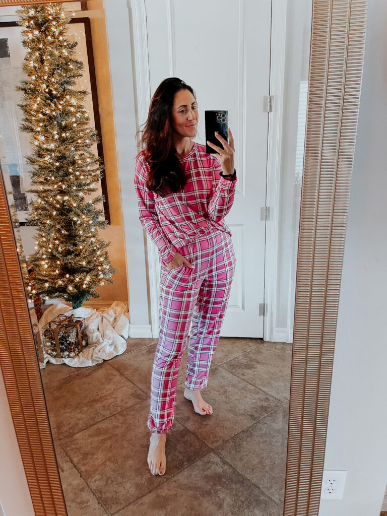pink plaid pajamas - This is our Bliss