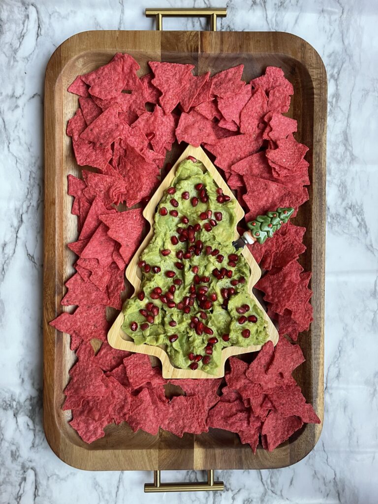 Guacamole Christmas Tree board - pomegranate guac board for the holidays - This is our Bliss