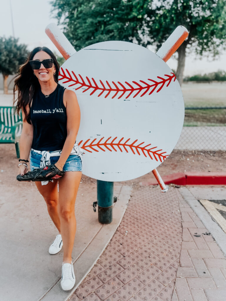 baseball mom outfit idea - This is our Bliss