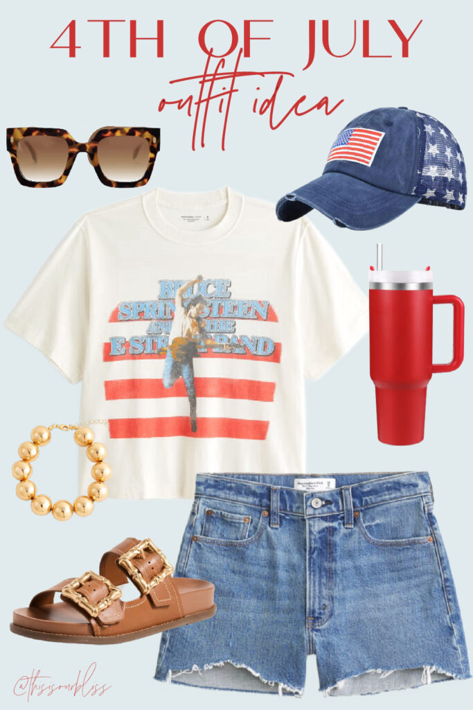 casually cool in a patriotic graphic tee - 4th of july outfit idea - 4th of July Style Guide // This is our Bliss