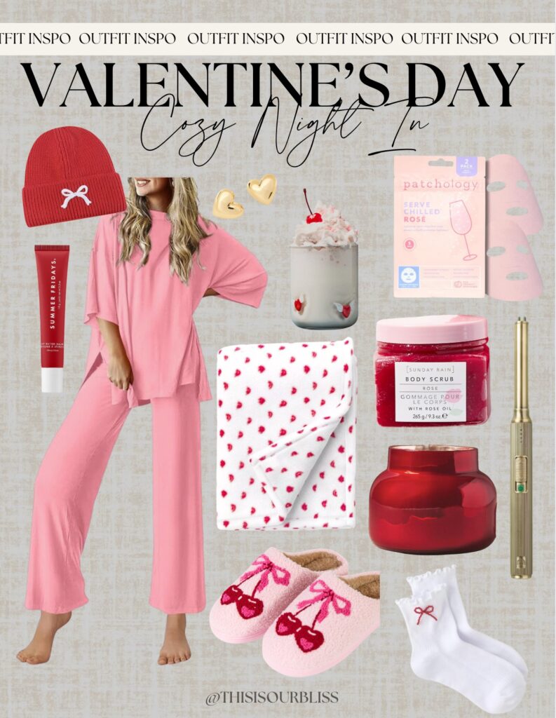 What to wear for Valentine's Day - valentines day cozy & cute night in - This is our bliss