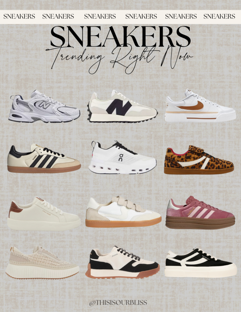 Trending Sneakers I'm Loving Right Now - This is our Bliss #sneakertrend #sneakerstyle