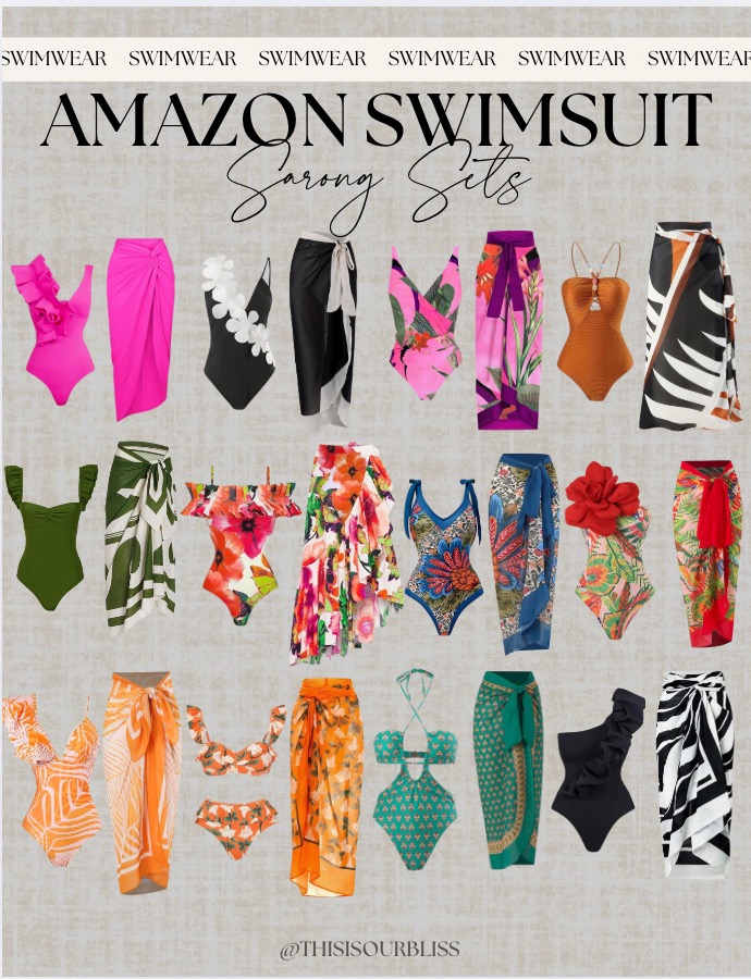 Amazon Swimsuit & sarong sets I'm loving - This is our Bliss