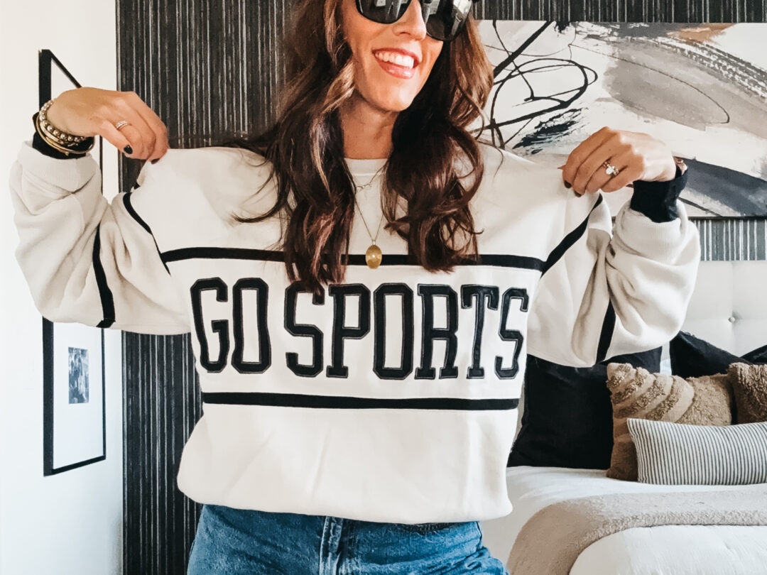 Go Sports Sweatshirt - super bowl outfit ideas - This is our Bliss