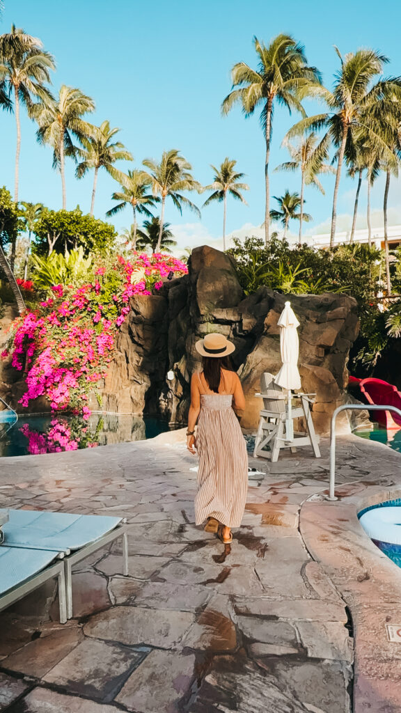striped maxi dress in Maui - This is our Bliss