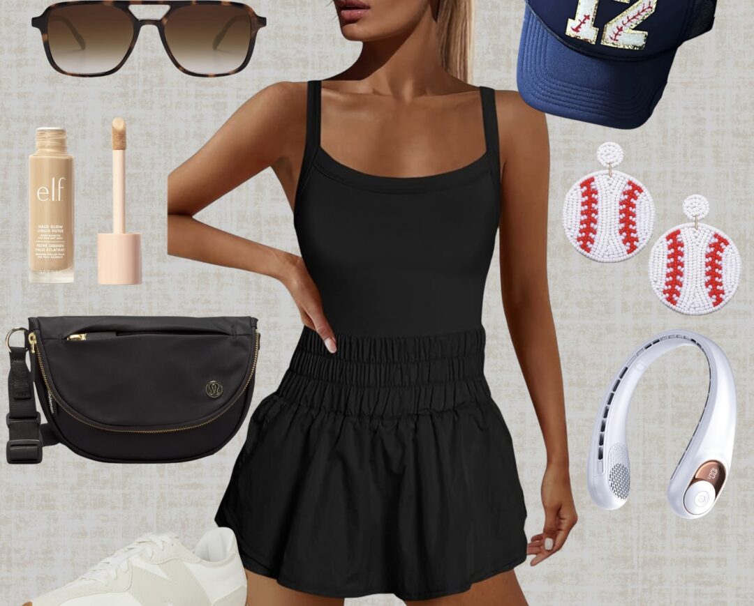 Baseball mom outfit idea - This is our Bliss - what to wear to the ball field