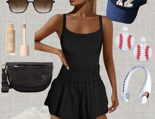 Baseball mom outfit idea - This is our Bliss - what to wear to the ball field