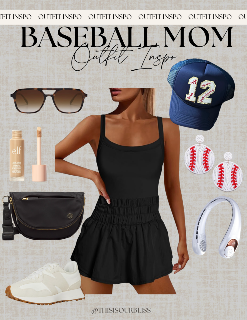 Baseball mom outfit idea - This is our Bliss - what to wear to the ball field